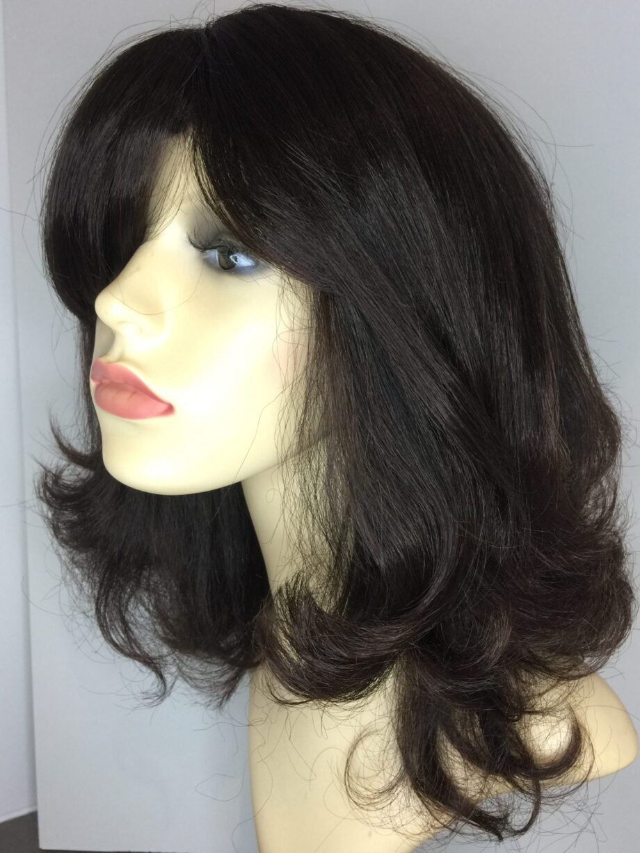 Dark brown curly wig. Pplbrlc815