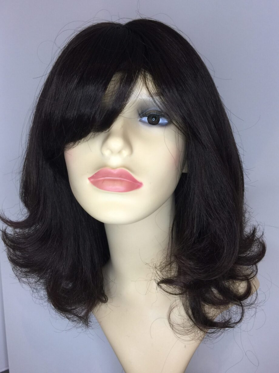 Dark brown curly wig. Pplbrlc815