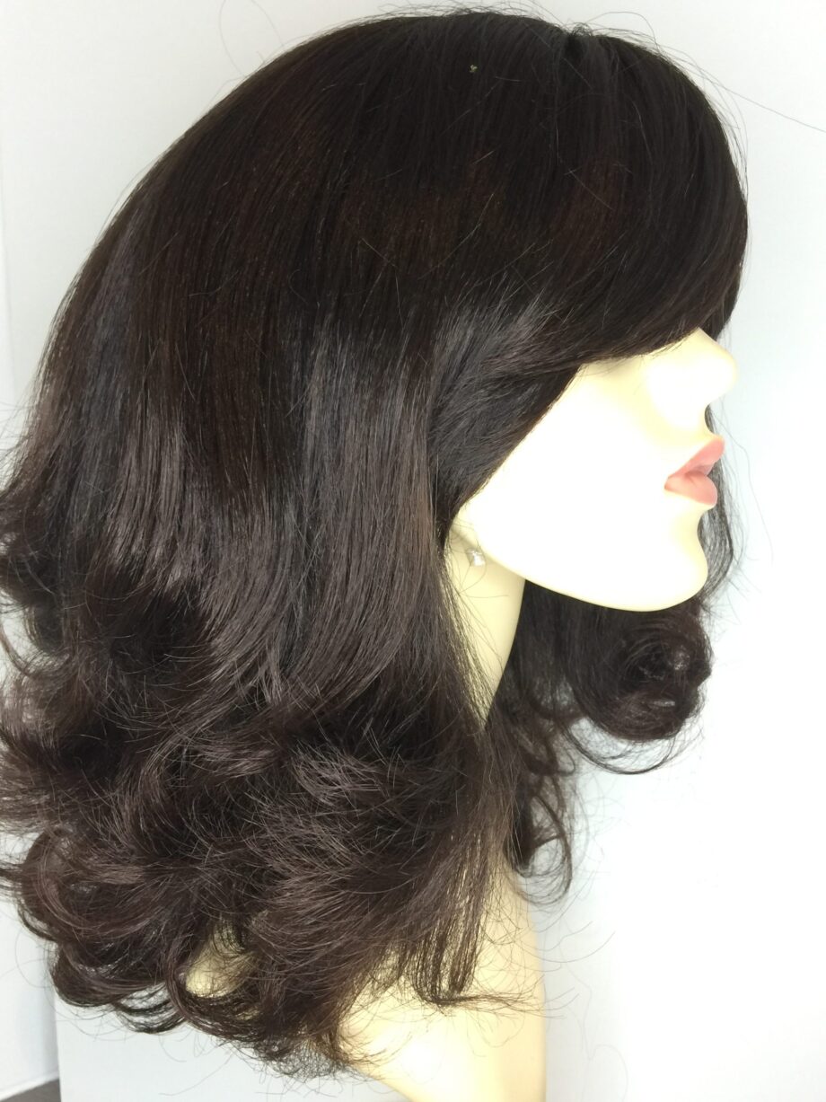 Dark brown curly wig. Pplbrlc815