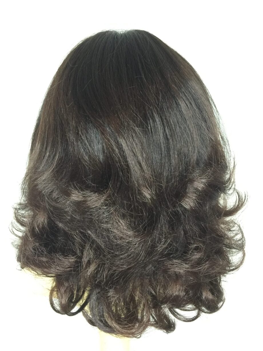 Dark brown curly wig. Pplbrlc815