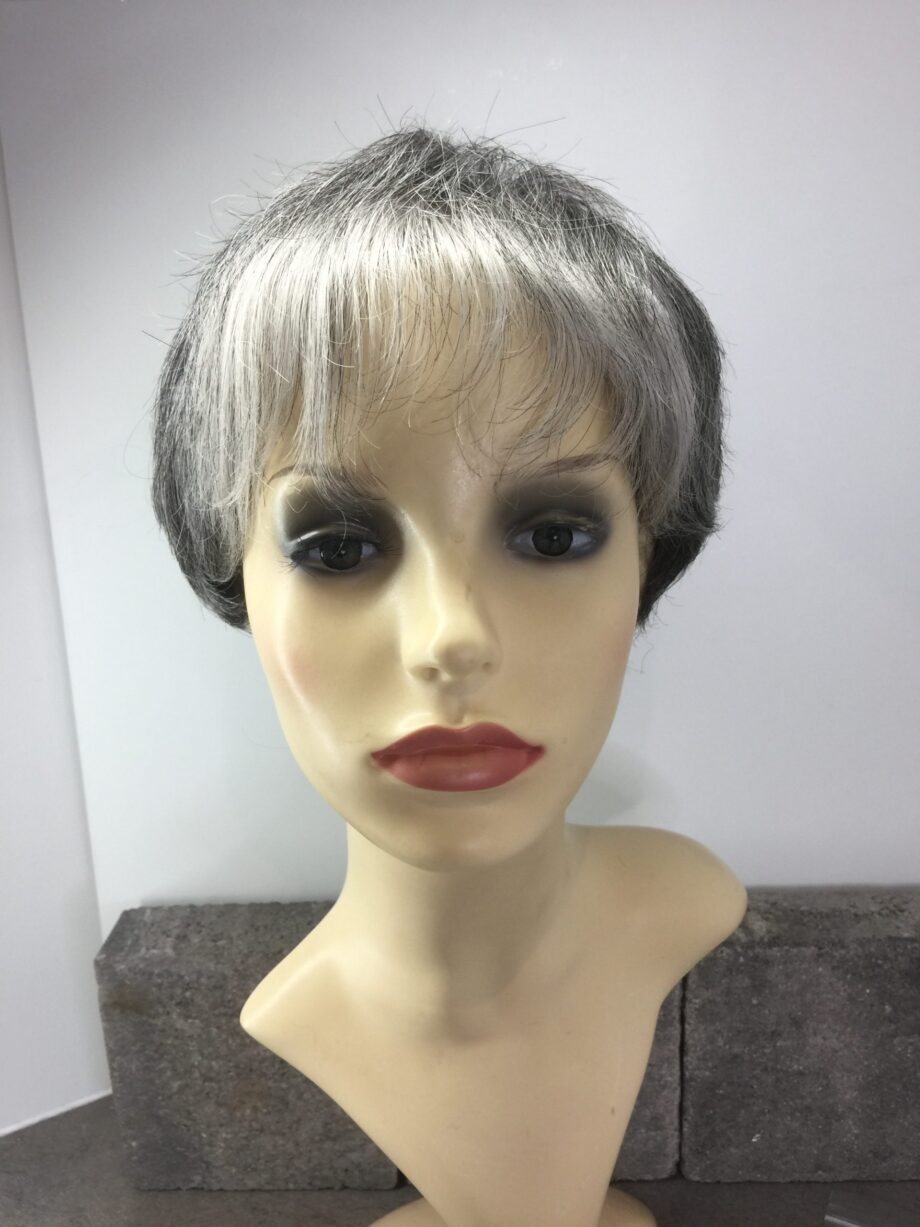 Silver grey soft cap  wig. Pplgss770