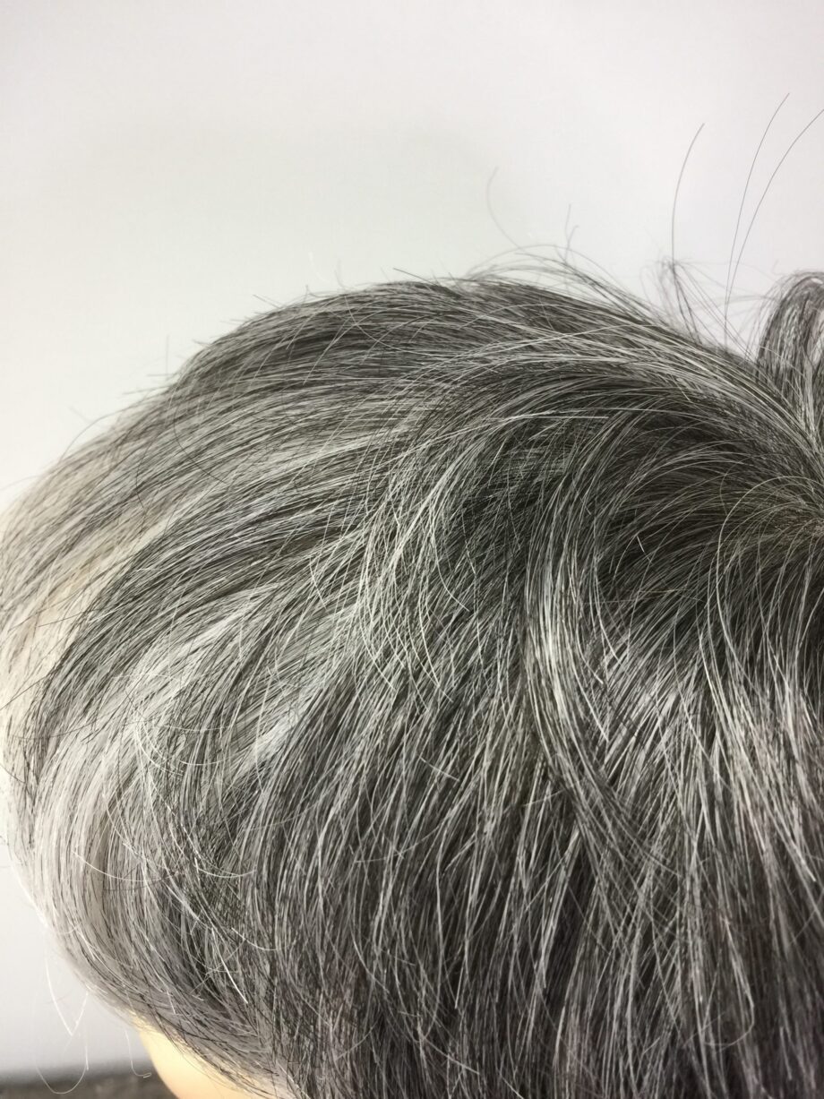Silver grey soft cap  wig. Pplgss770