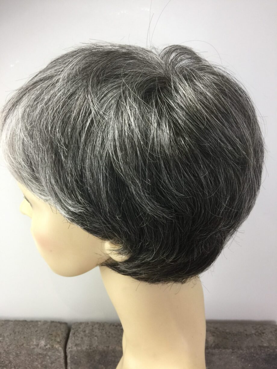 Silver grey soft cap  wig. Pplgss770