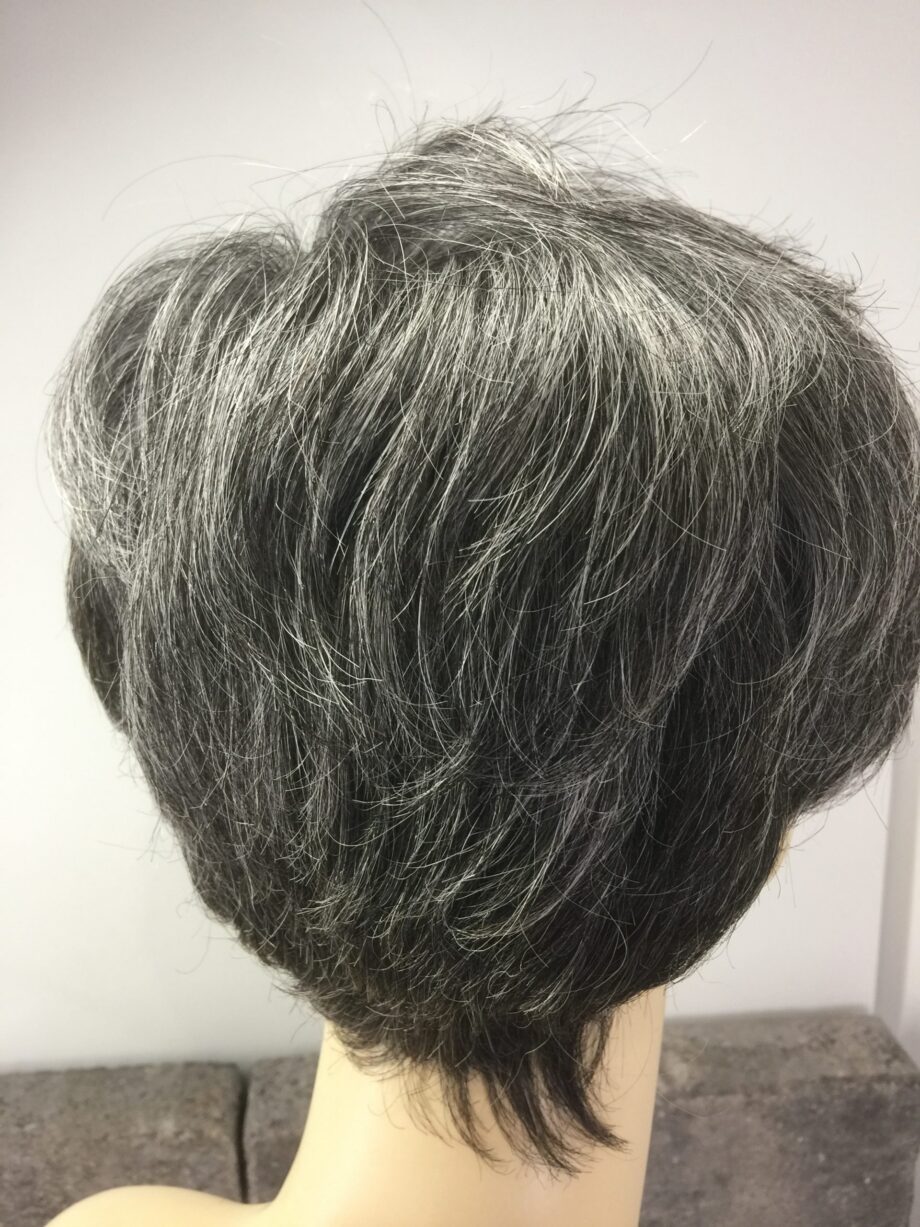 Silver grey soft cap  wig. Pplgss770