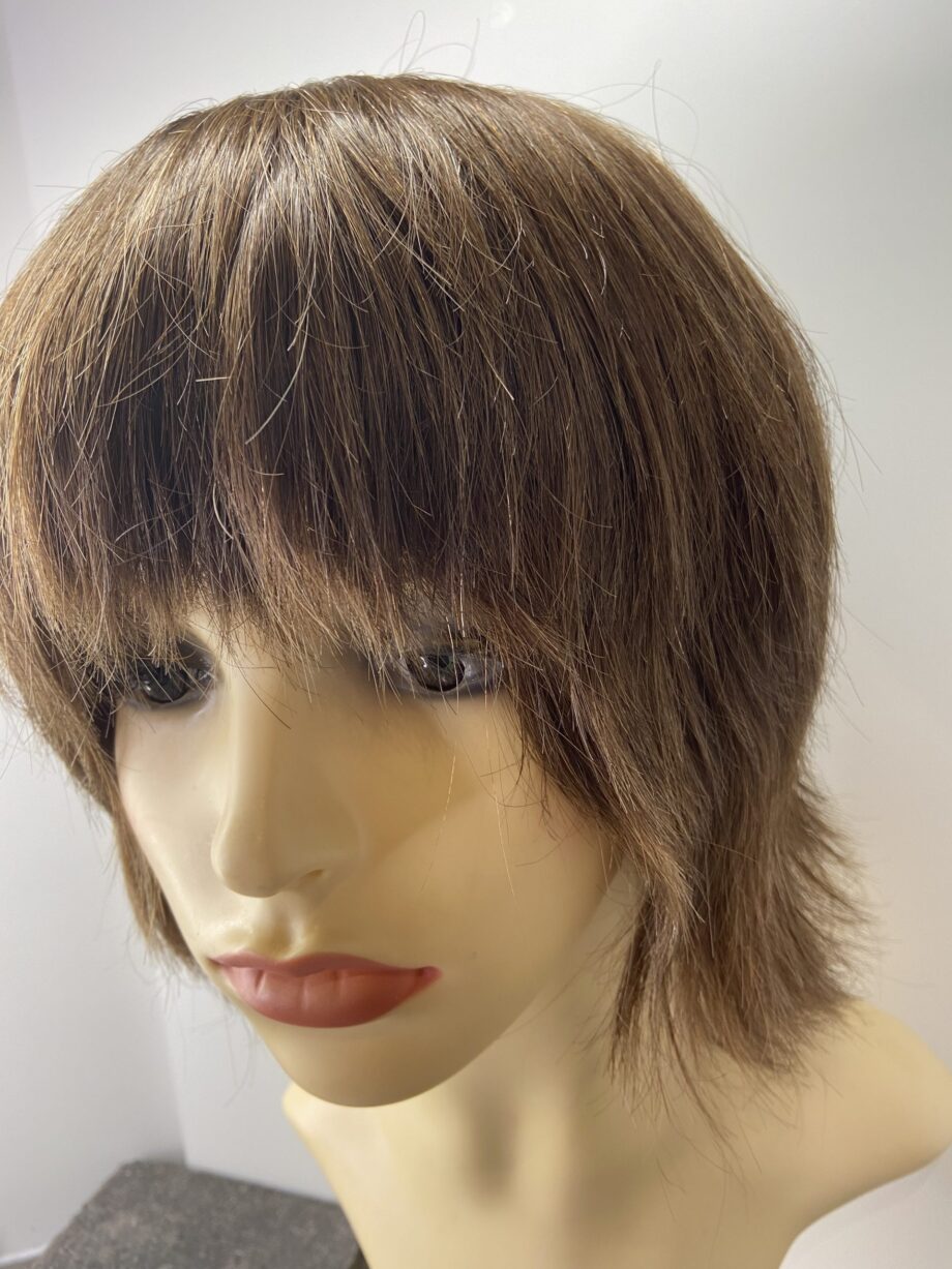 Human hair soft cap wig. Pplbrms7993