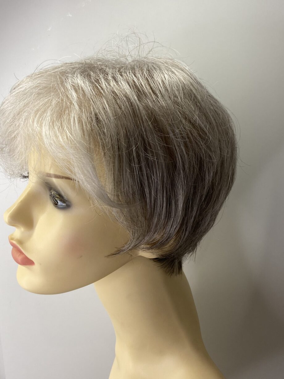 Soft cap silver grey wig. Pplgsw797