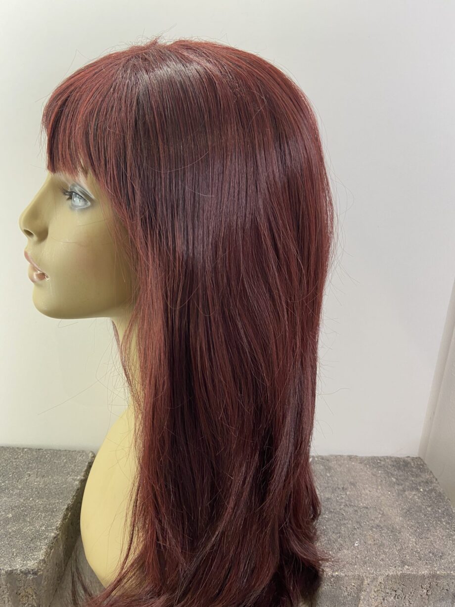 Burgundy long wig. Plbuls504