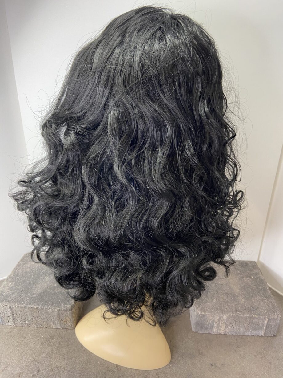 Black curly long wig. Plbllc6036
