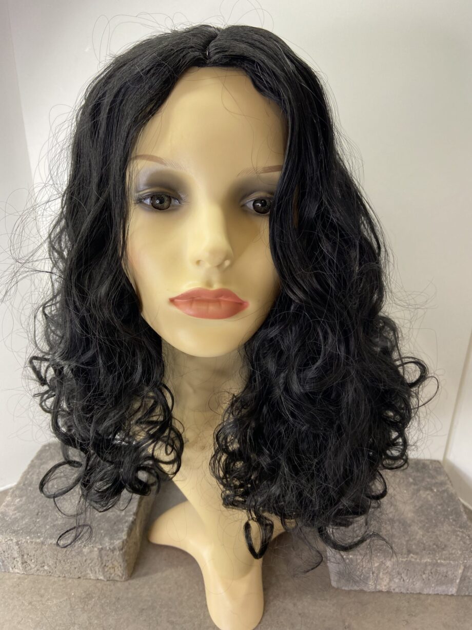 Black curly long wig. Plbllc6036