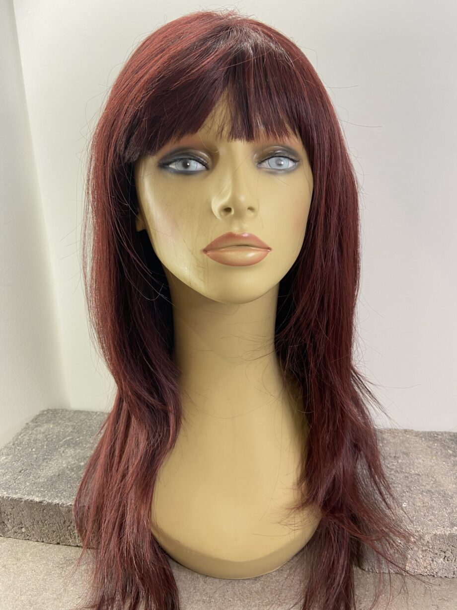 Burgundy long wig. Plbuls504