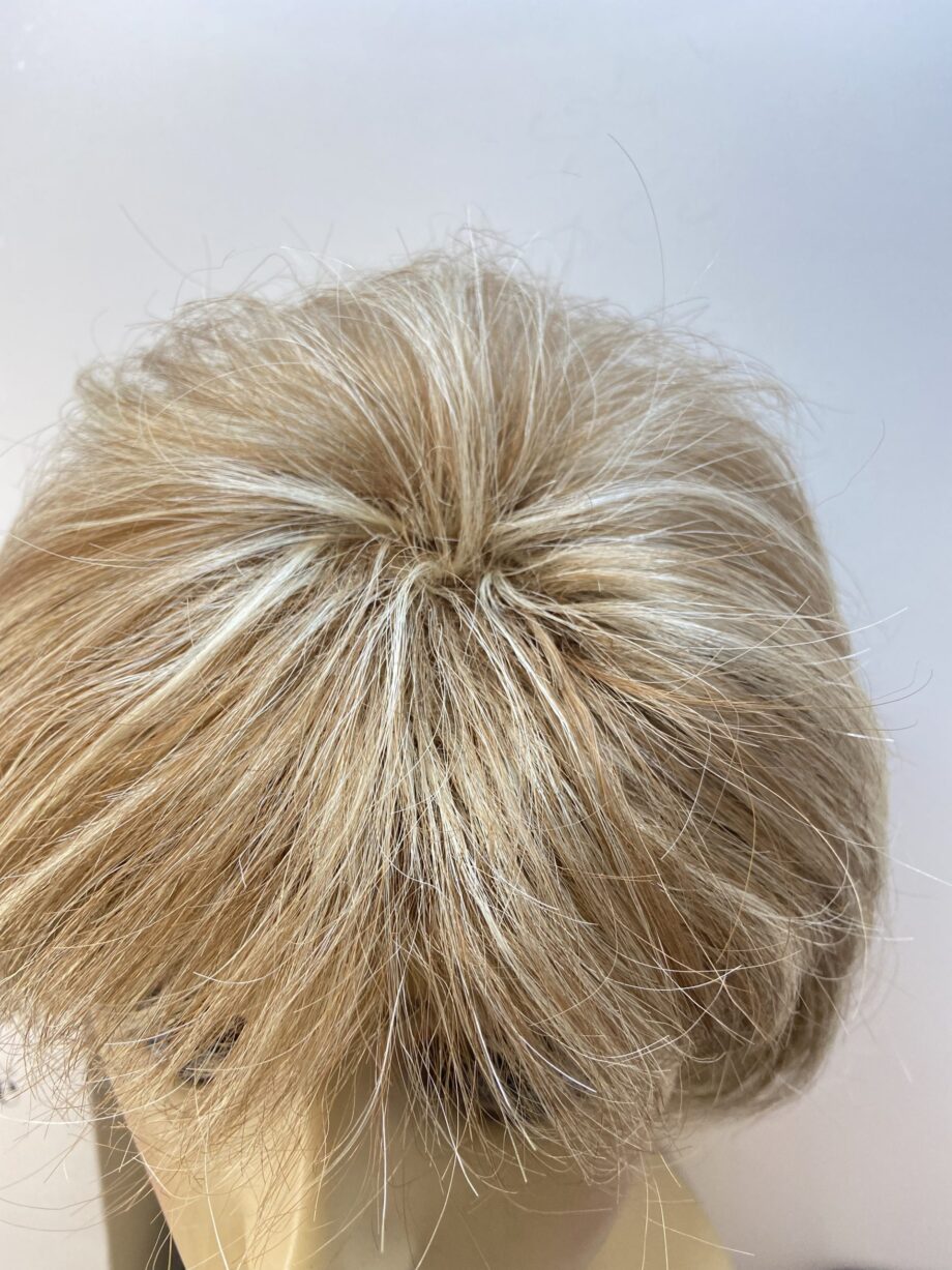 Blonde highlighted mid length wig. Bblms123