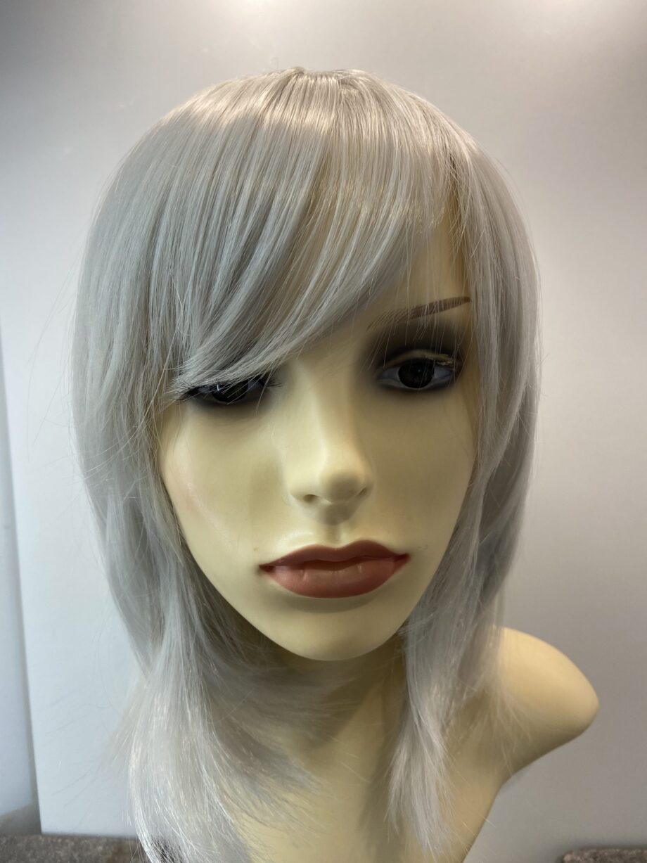 Silver steel long straight wig. Sls205