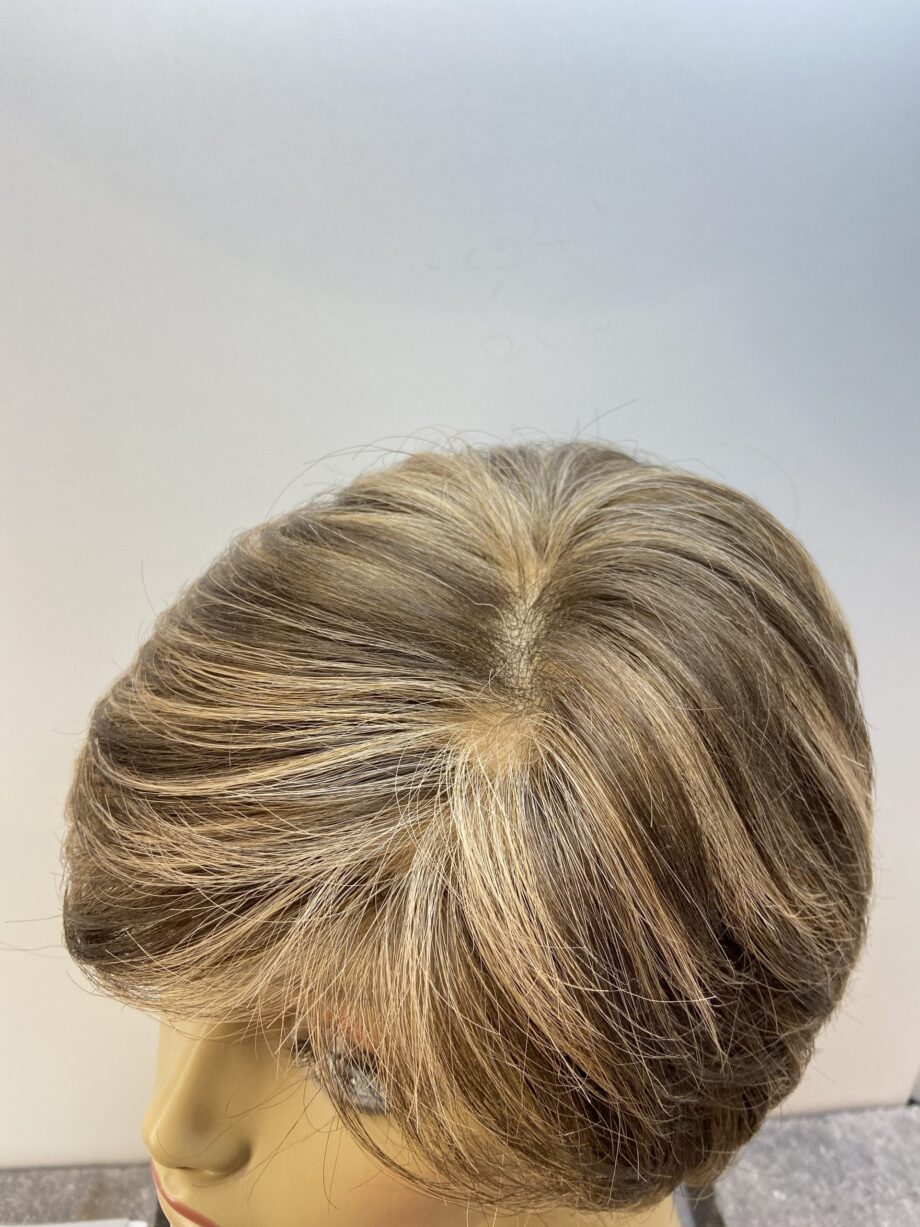 Short brown highlighted wig. Brss85