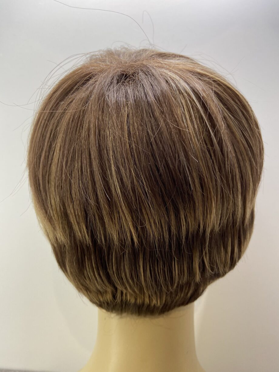 Short brown highlighted wig. Brss43