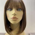 Stunning shiny sleek brown long wig. Brms79