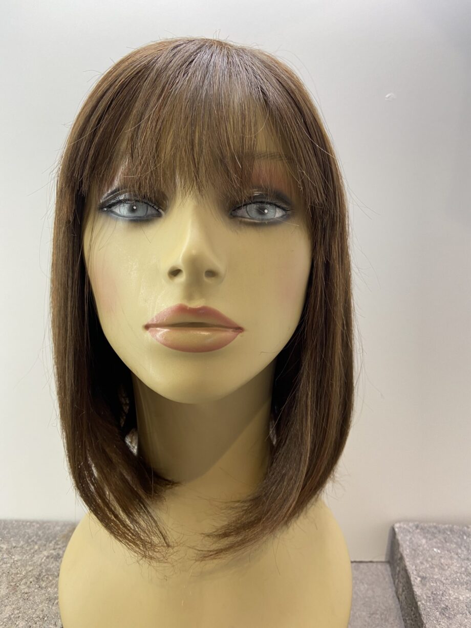Stunning shiny sleek brown long wig. Brms79