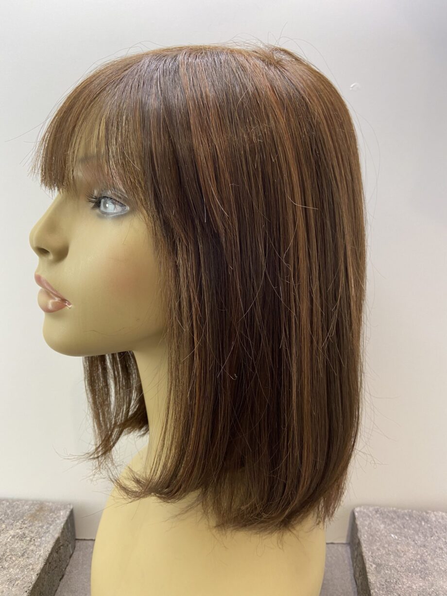 Stunning shiny sleek brown long wig. Brms79