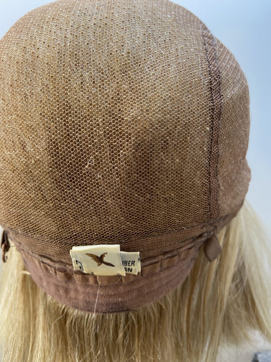 Soft cap feather blonde wig. Bblms216