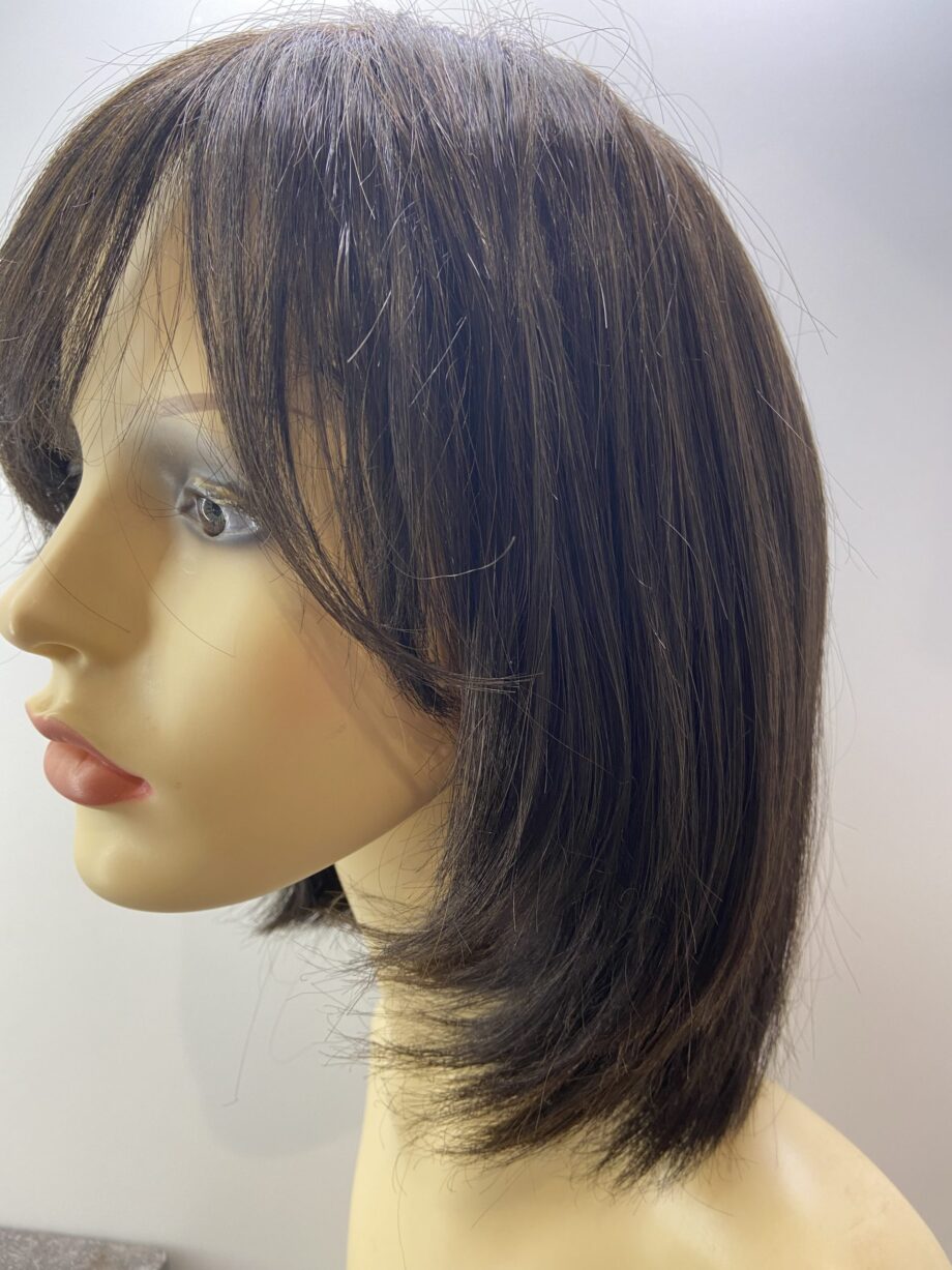 Dark shiny brown wig. Brms312
