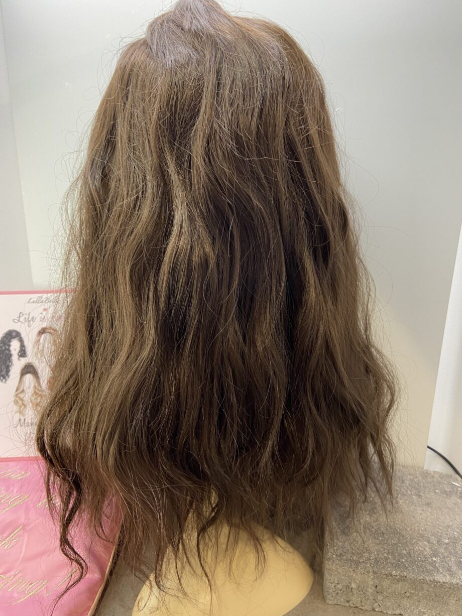 Extra long wavy soft cap brown wig. Brlc49