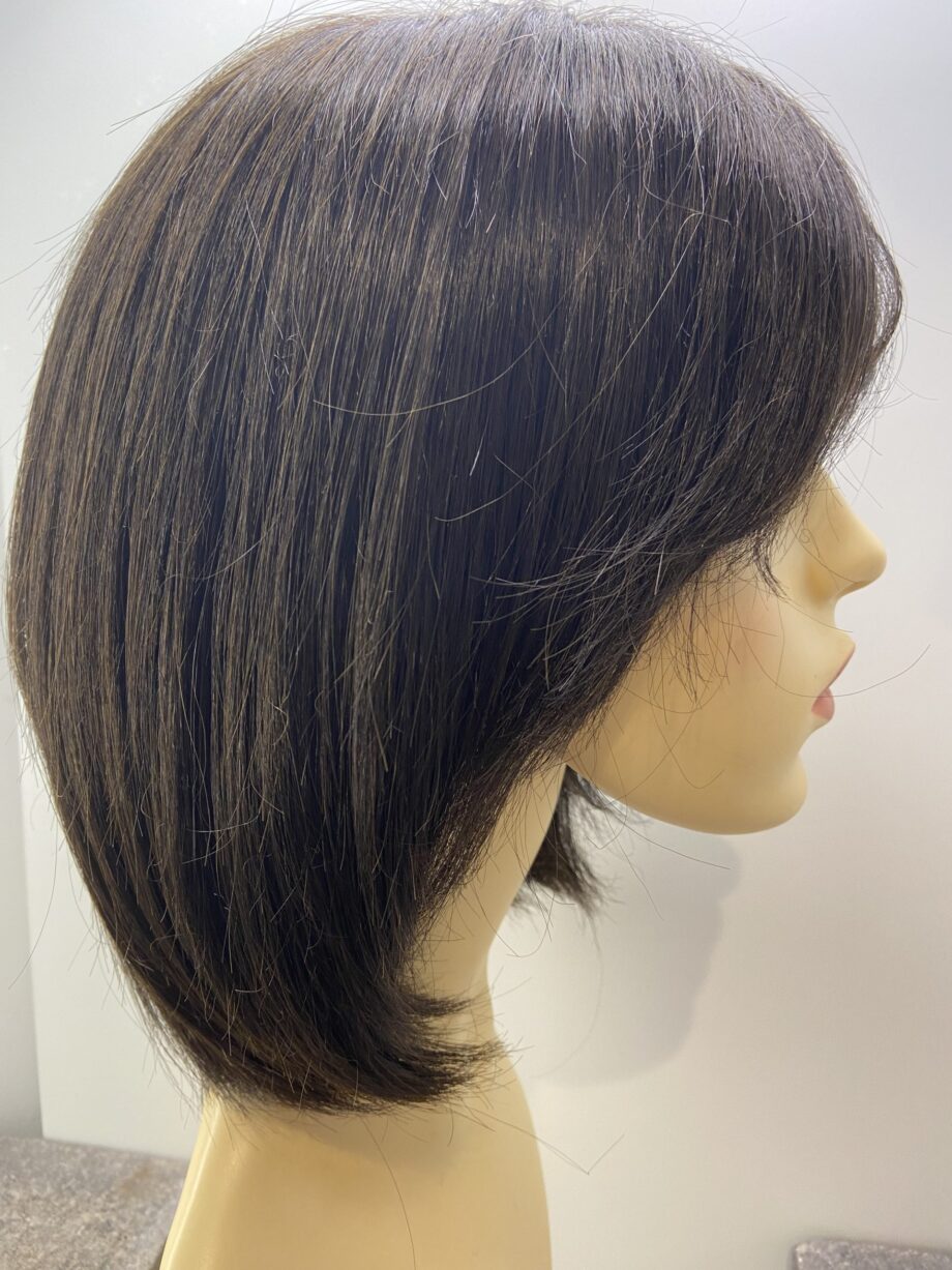 Dark shiny brown wig. Brms312