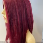 5% human hair plum long wig. Rls706