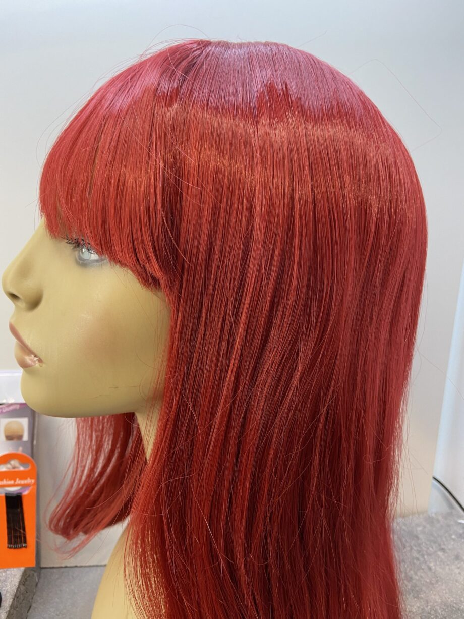 Wine red long wig. Redls705