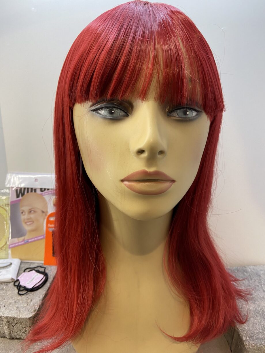 Wine red long wig. Redls705