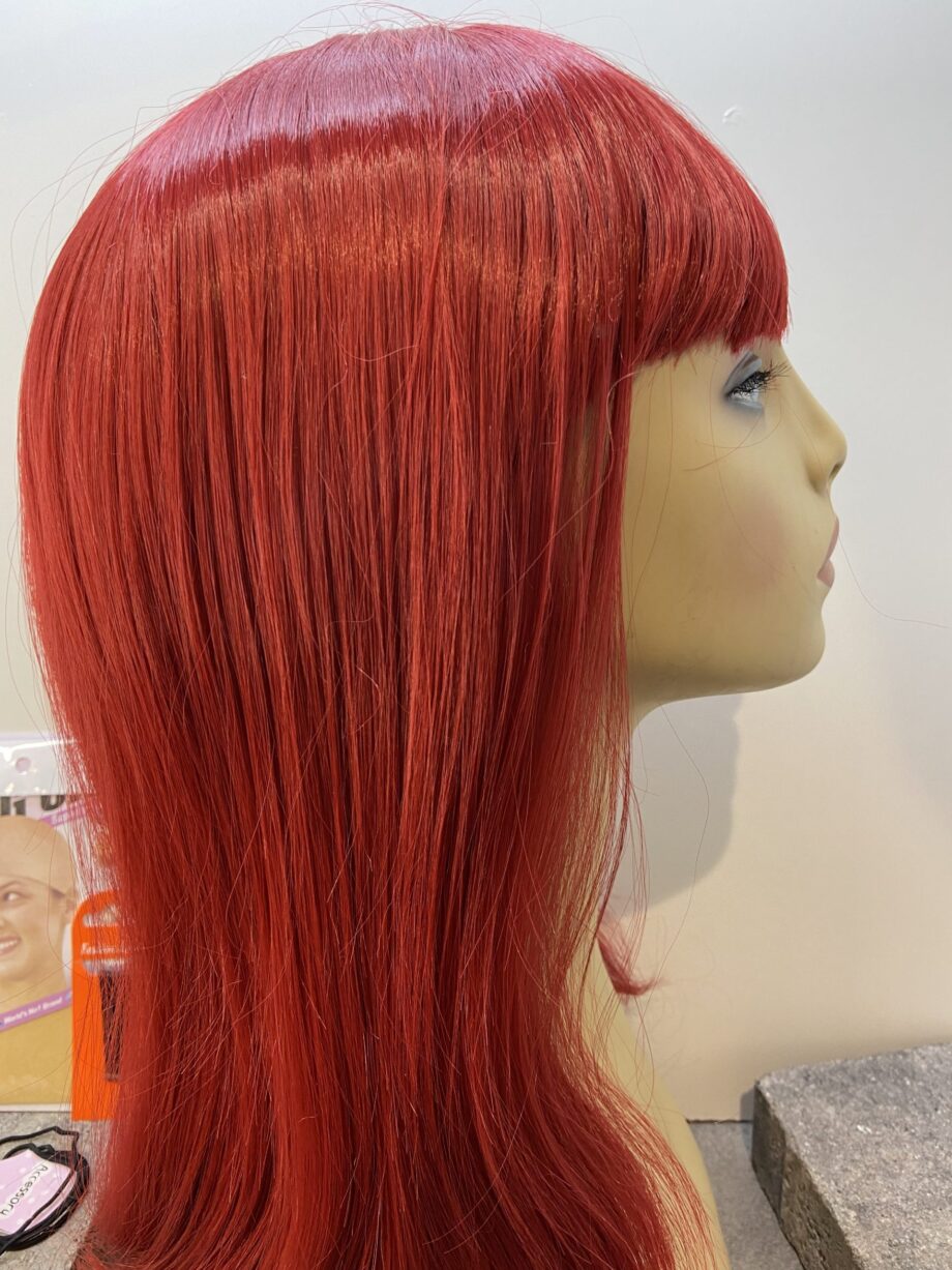 Wine red long wig. Redls705
