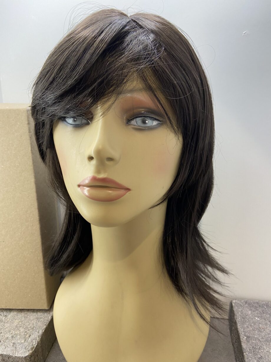 Silky dark brown long wig. Bblls254