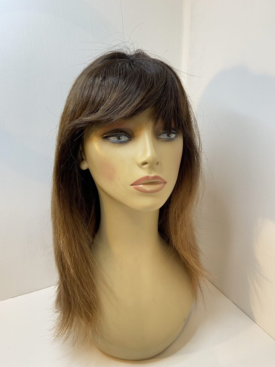 Human hair long brown wig. Brls5157