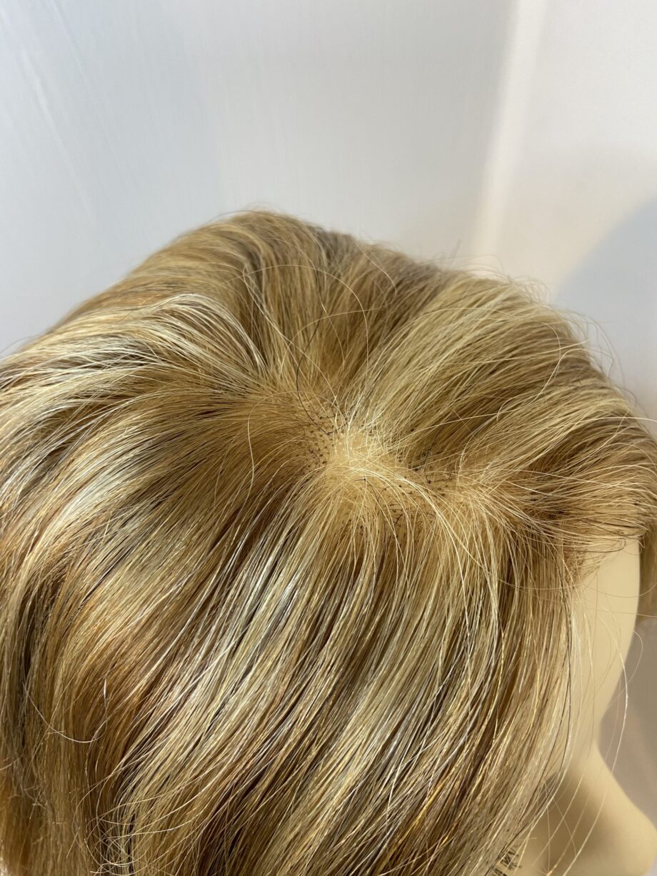 Blonde mid length soft cap wig. Bblms279