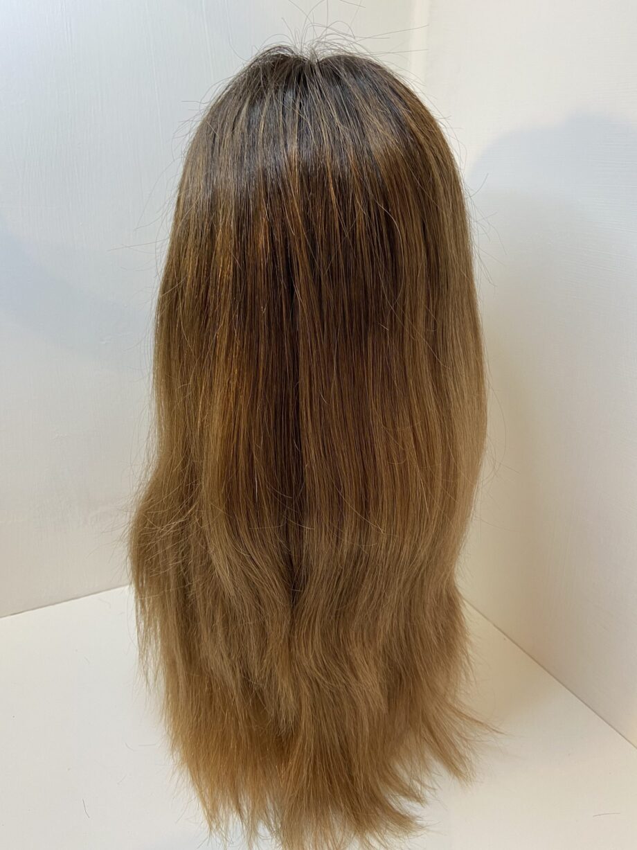 Human hair long brown wig. Brls5157