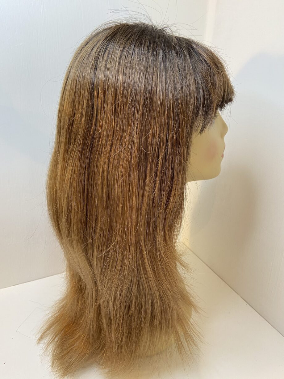 Human hair long brown wig. Brls5157