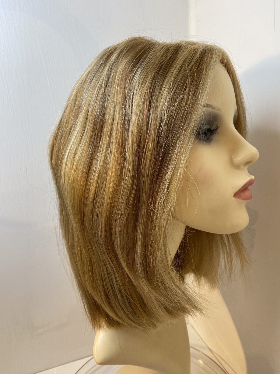 Blonde mid length soft cap wig. Bblms279