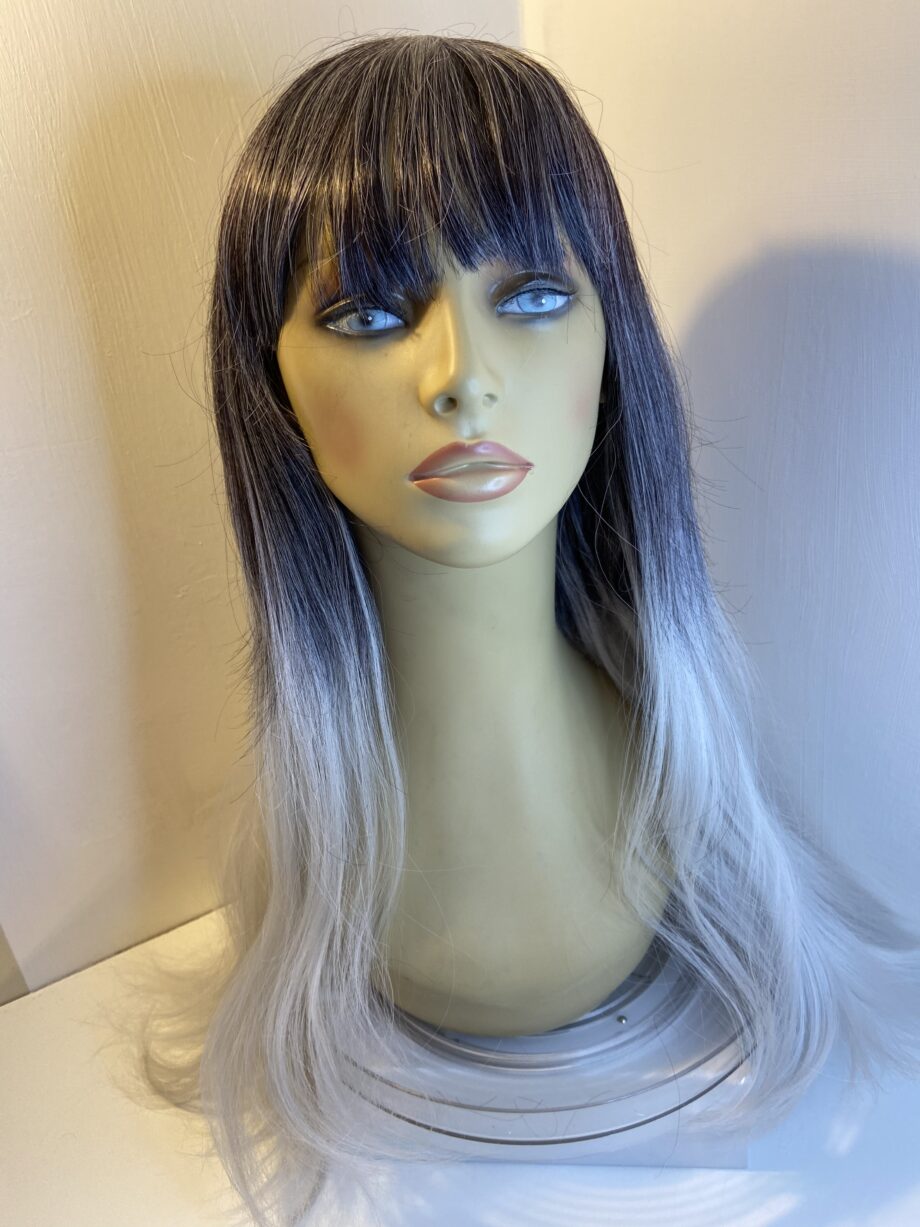Rooted silver grey long wig. Gls752