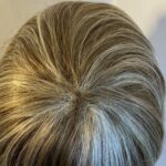 Highlighted brown shiny wig. Blss460