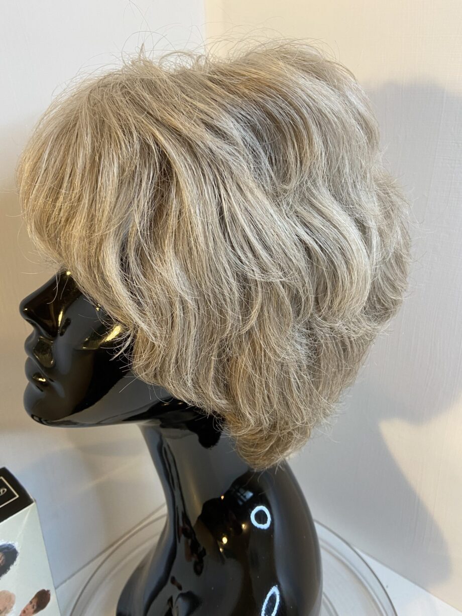 Warm grey soft cap designer  dimples wig. Bgsw293