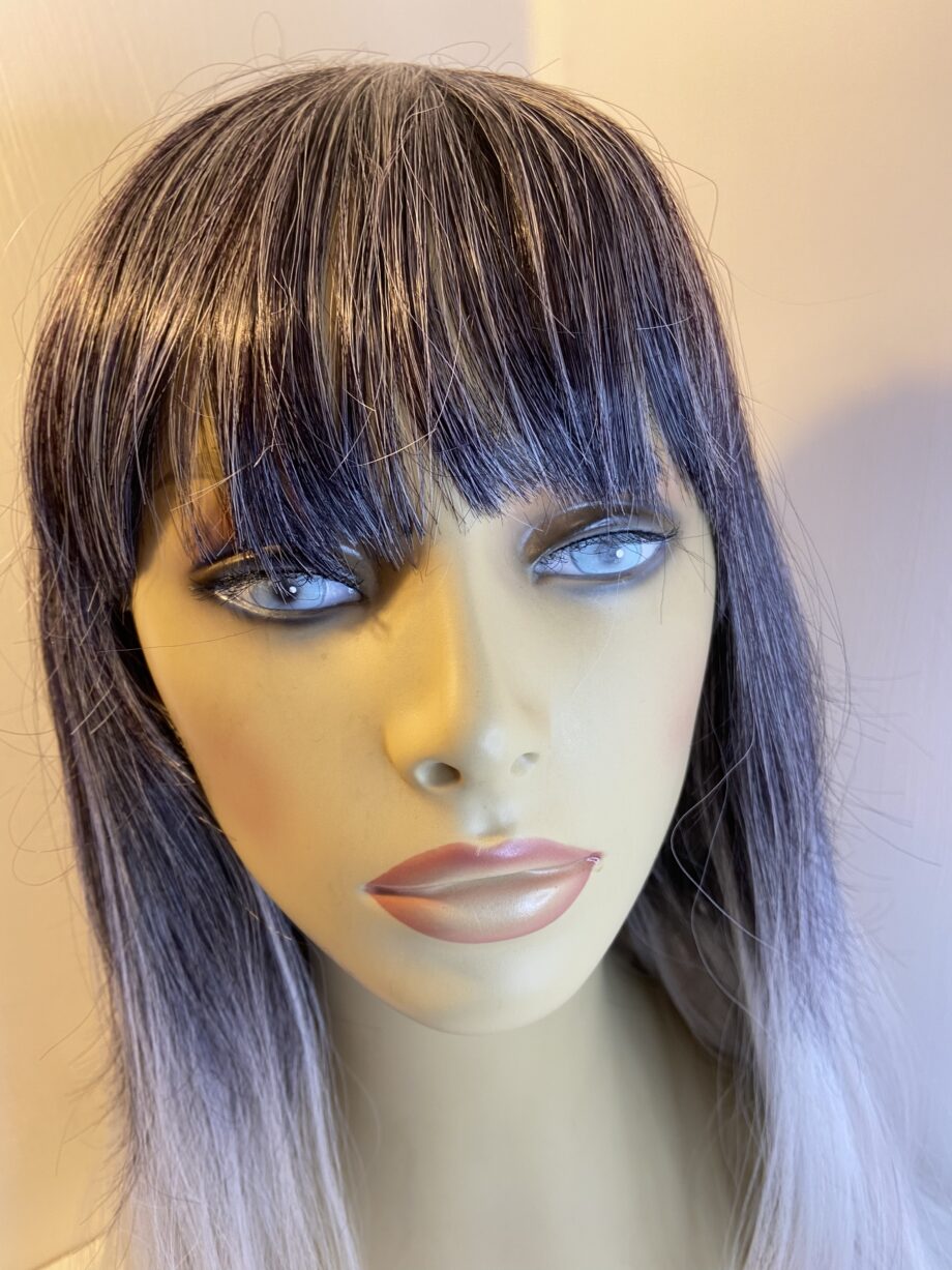 Rooted silver grey long wig. Gls752