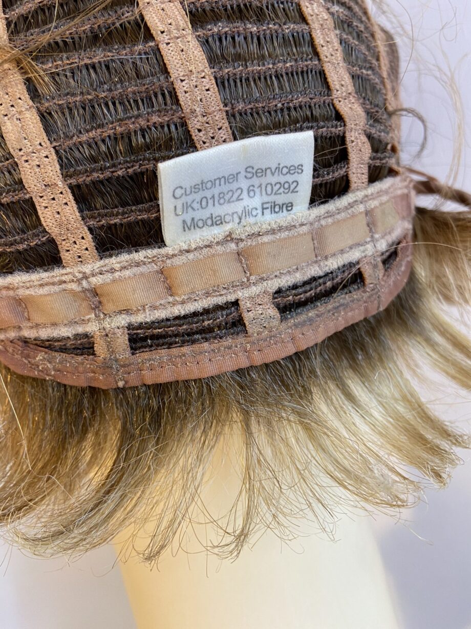 Short blonde/ light brown rooted wig.  Blss598