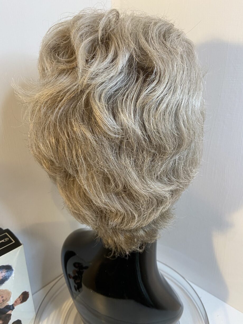 Warm grey soft cap designer  dimples wig. Bgsw293