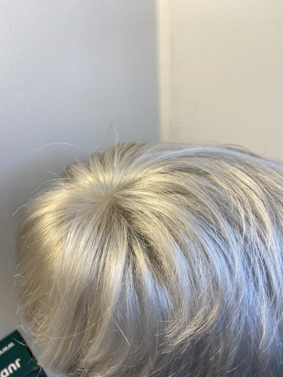 Stylish silver short Judy plum wig. Bgss297