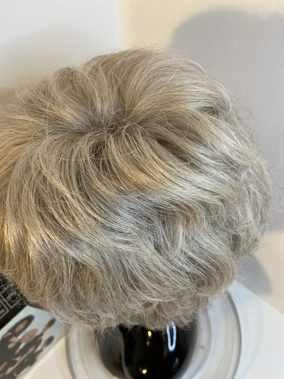 Warm grey soft cap designer  dimples wig. Bgsw293