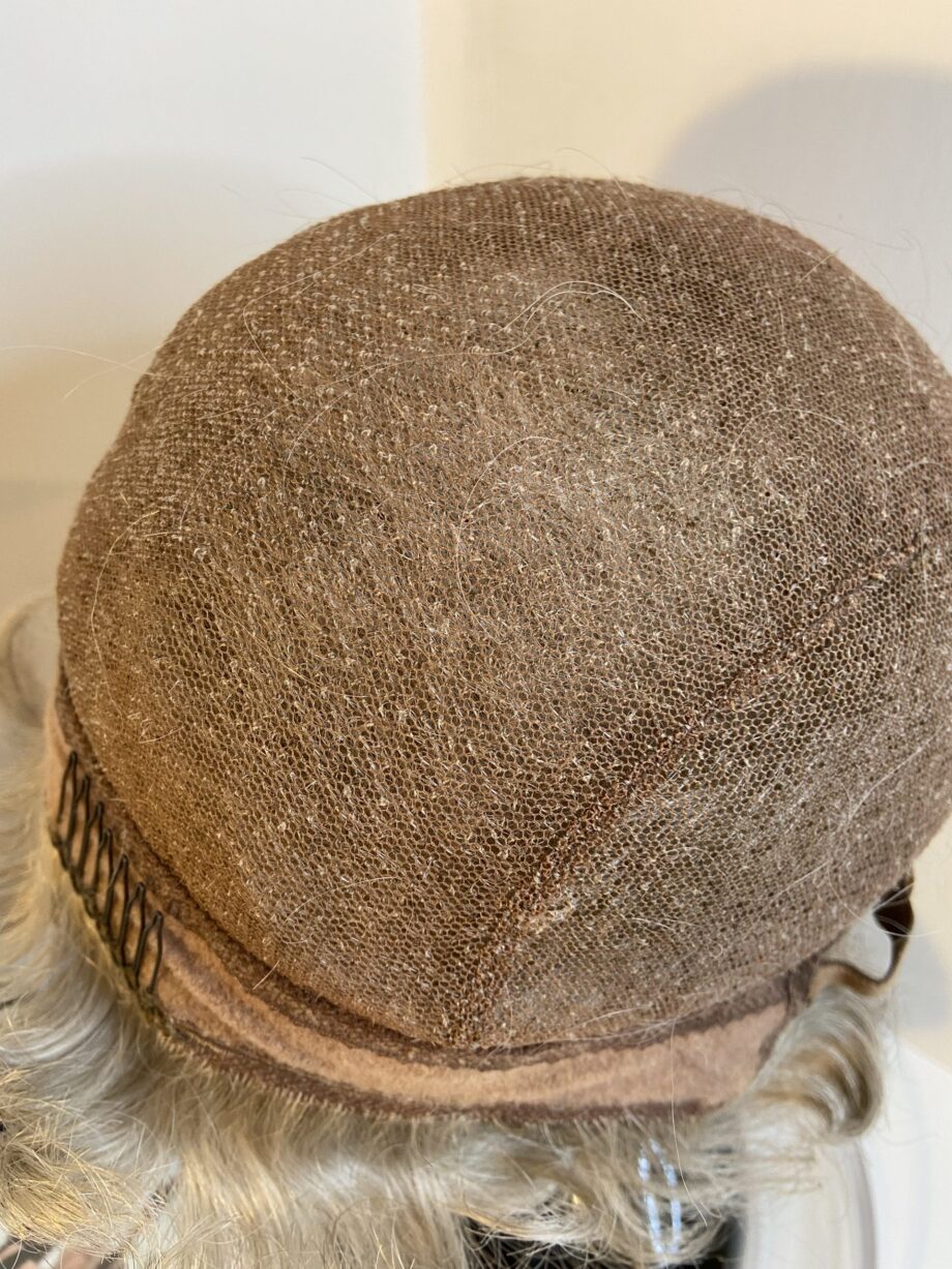 Warm grey soft cap designer  dimples wig. Bgsw293