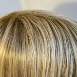 Rooted blonde mid length wig. Blms8027