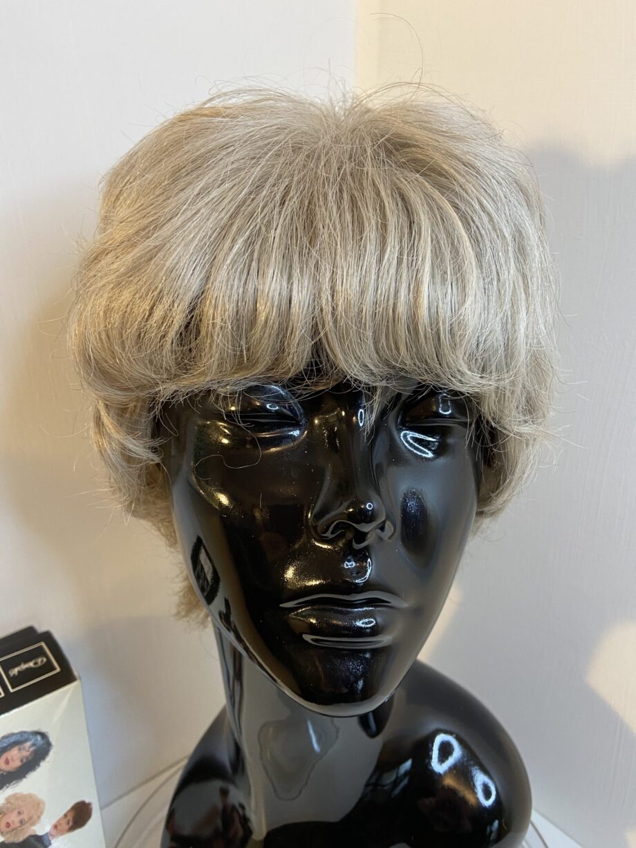 Warm grey soft cap designer  dimples wig. Bgsw293