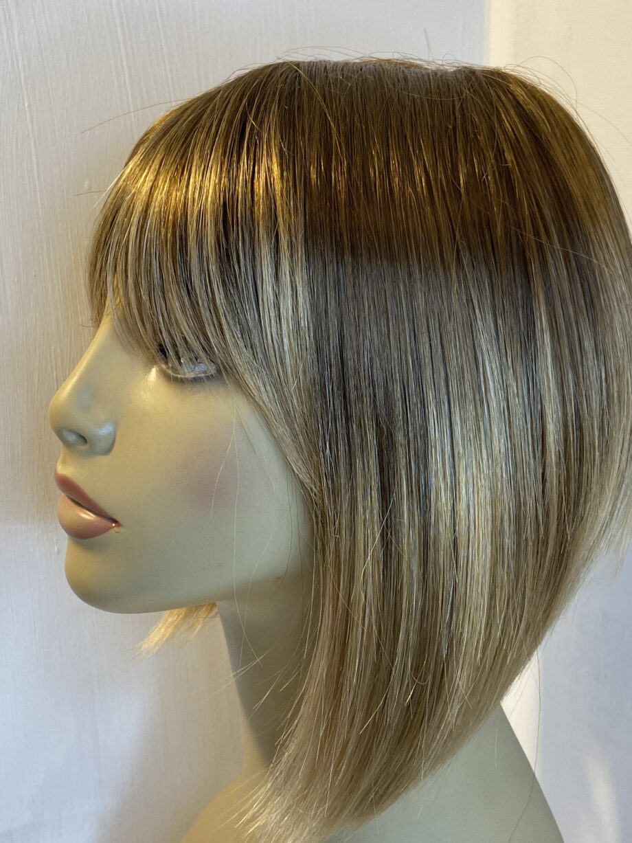 Rooted blonde/brown Rene of Paris wig. Brms477