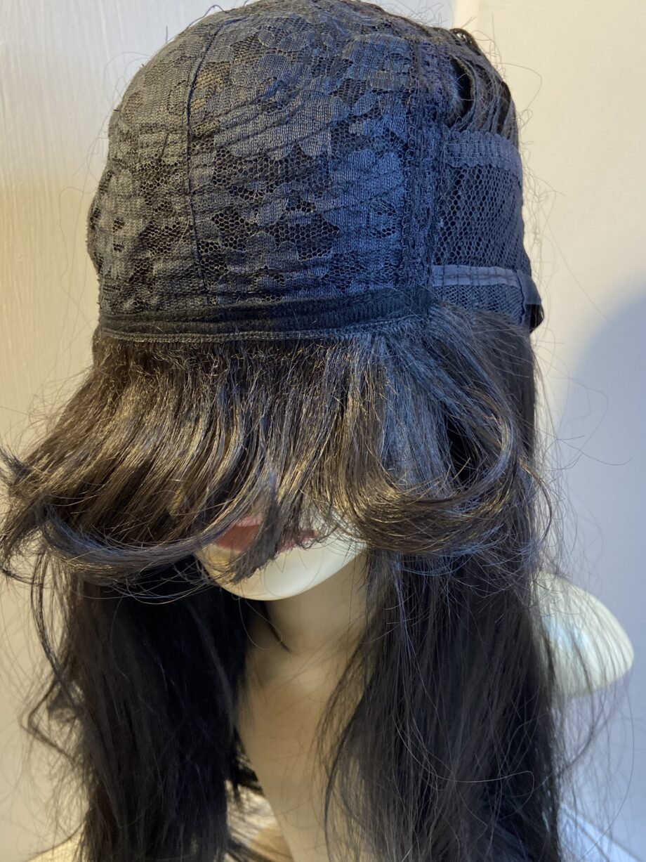 Extra long black/dark brown wig. Blls751