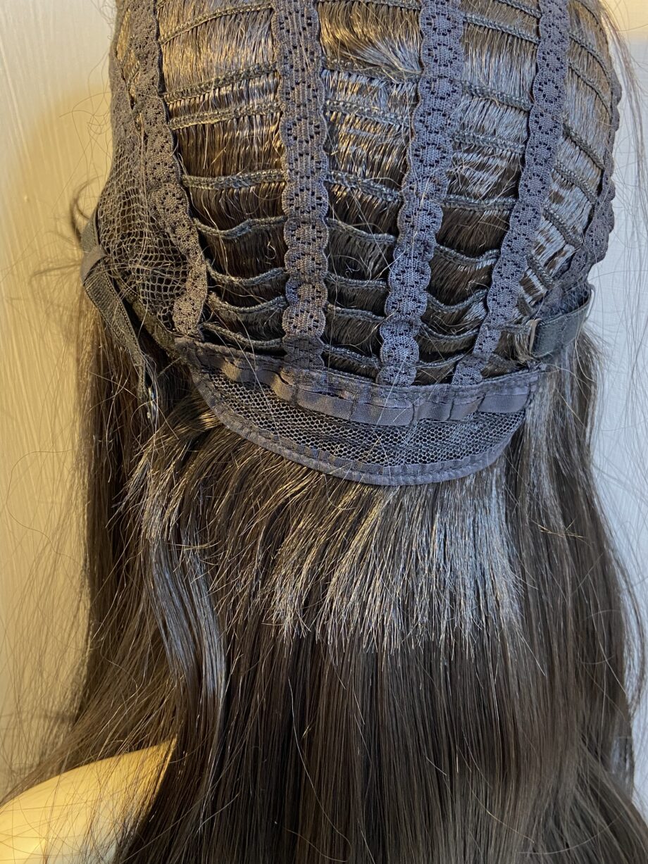 Extra long black/dark brown wig. Blls751
