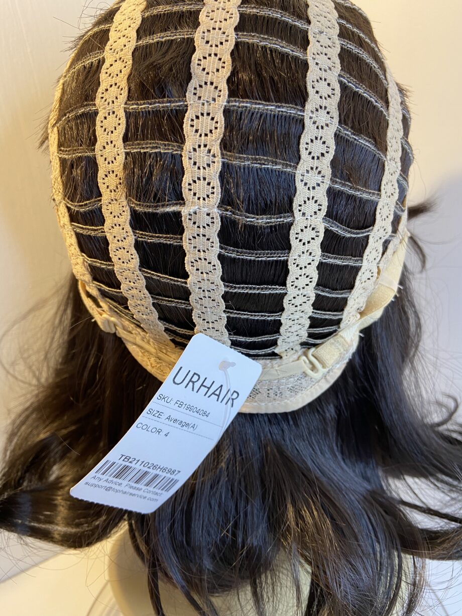 Sleek long dark brown wig. Newbrmw65